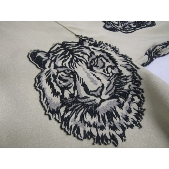 NWT Hellessy Tollin Tiger Graphic animal print Shirt tunic blouse Celadon black - Picture 11 of 16